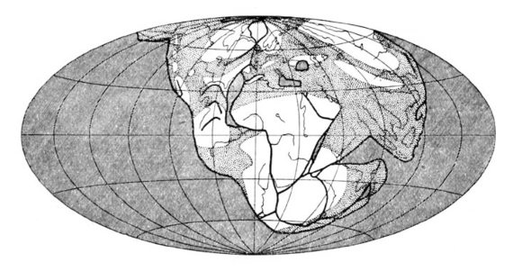 BBVA-OpenMind-Fuco-Wegener y la deriva continental que rompió los esquemas a los geólogos-Wegener 1-El supercontinente Pangea. Fuente: Wikimedia.