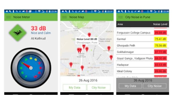 BBVA-OpenMind-sostenibilidad-Reinventar las ciudades del futuro 3-Las aplicaciones móviles colaborativas permiten trazar mapas urbanos de contaminación acústica. Imagen: Noise pollution monitor