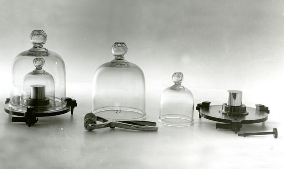 Copies of the International Prototype of the Kilogram. Credit: National Institute of Standards and Technology