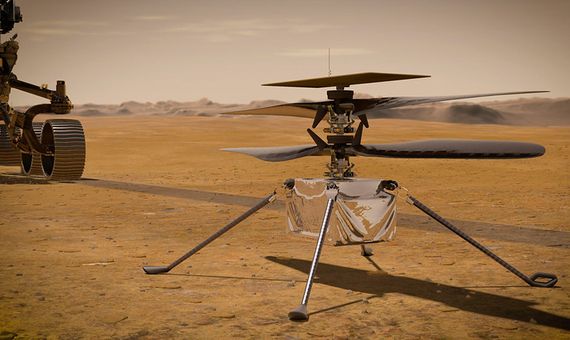 BBVA-OpenMind-Yanes-Top ciencia 2021-3 - En abril de 2021, el helicÃ³ptero Ingenuity realizÃ³ el primer vuelo sobre la superficie de Marte. Imagen: NASA