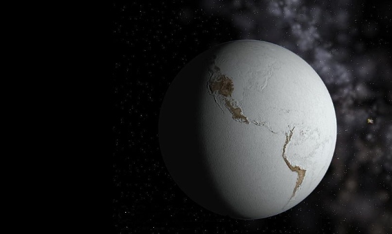 BBVA-OpenMind- 5 mayores extinciones de la historia-Extinciones masivas 1 - Se cree que durante el período Proterozoico la mayor parte del planeta estaba cubierta por una capa de hielo. Imagen: Wikimedia