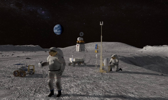 BBVA-OpenMind-Yanes-construir bases en la Luna y en Marte 1 La Luna podrÃ­a convertirse en un lugar bastante concurrido en las prÃ³ximas dÃ©cadas, mientras que algunos plantean establecerse en Marte para 2050. Imagen: NASA