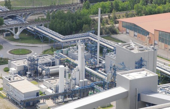 Carbon dioxide capture and storage facility at Schwarze Pumpe, Brandenburg, Germany.