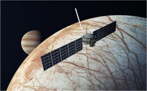 BBVA-OpenMind-Yanes-La ciencia que viene en 2024_3 La Europa Clipper de la NASA orbitará en torno a Júpiter para estudiar su luna Europa, uno de los mundos más prometedores del Sistema Solar para la posible existencia de vida. Crédito: NASA/ JPL-Caltech.